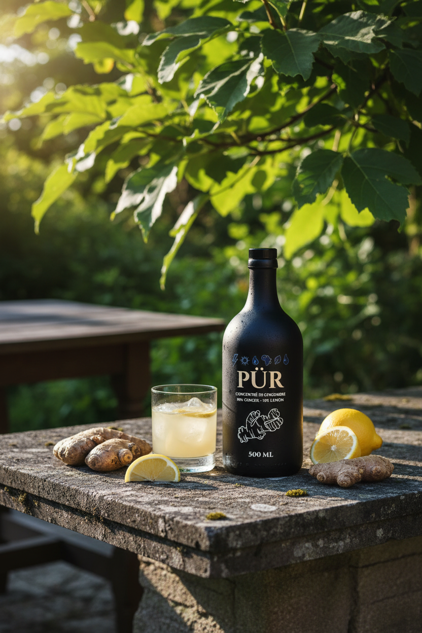 PÜR Lifestyle - Terrasse jardin golden hour