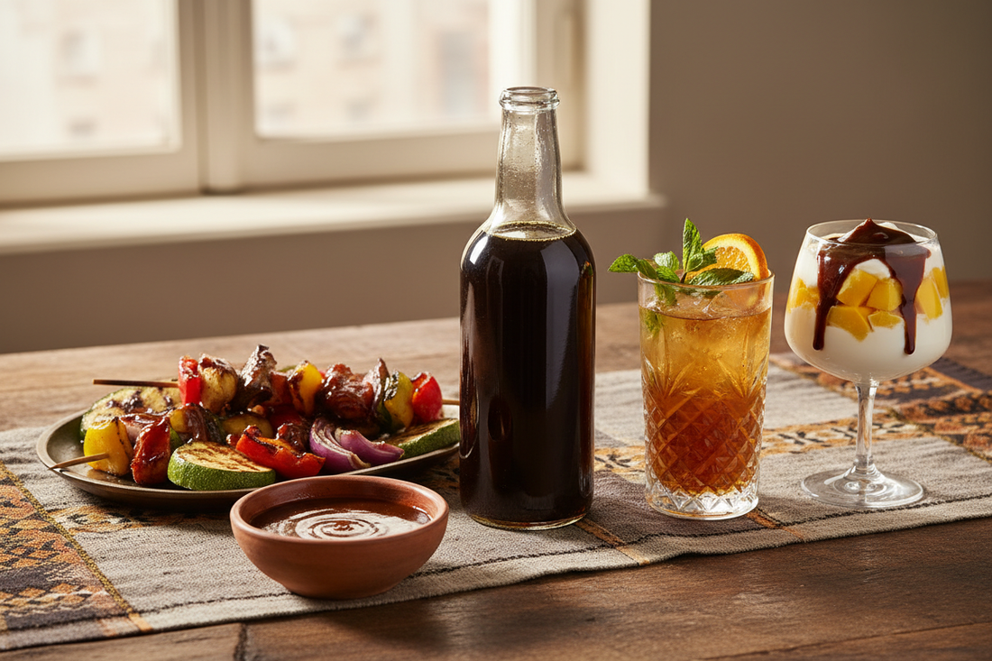 Recettes au sirop de tamarin : sauce, légumes marinés, mocktail ambré et dessert à la mangue