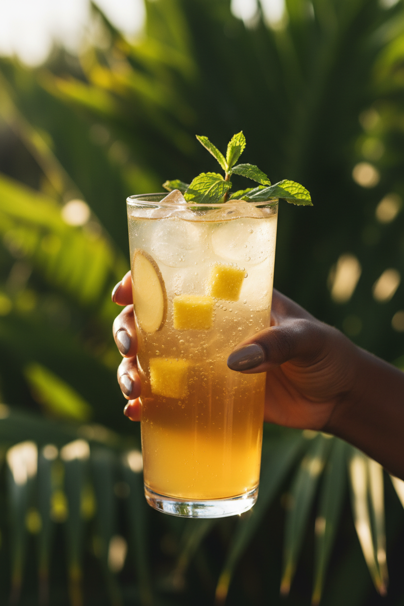 Main féminine afro mocktail YAR Saveurs